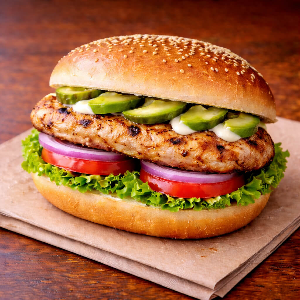 Grilled Chicken Burger Combo (Catering)