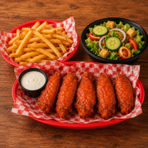 5 Wings w/ Fries or Small Garden Salad