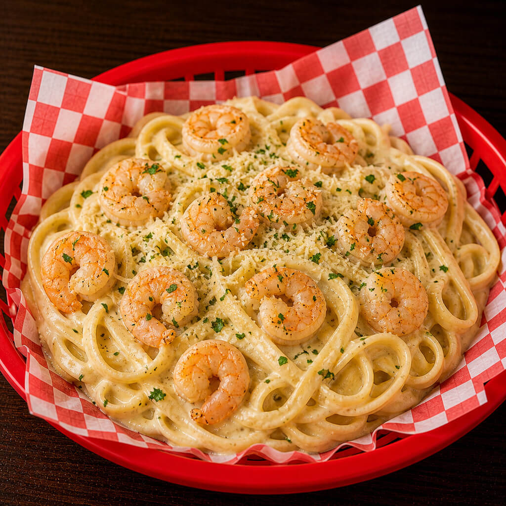 Shrimp Fettuccine Alfredo (Catering)