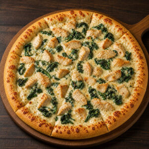 Spinach Chicken Alfredo Pizza